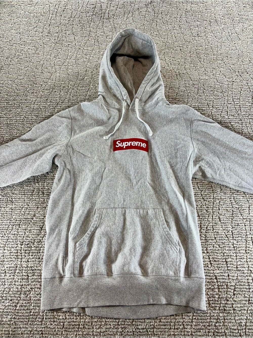 *Authentic* Supreme Box Logo Men’s Medium Hooded Sweatshirt in Heather‎ Grey - Picture 2 of 15